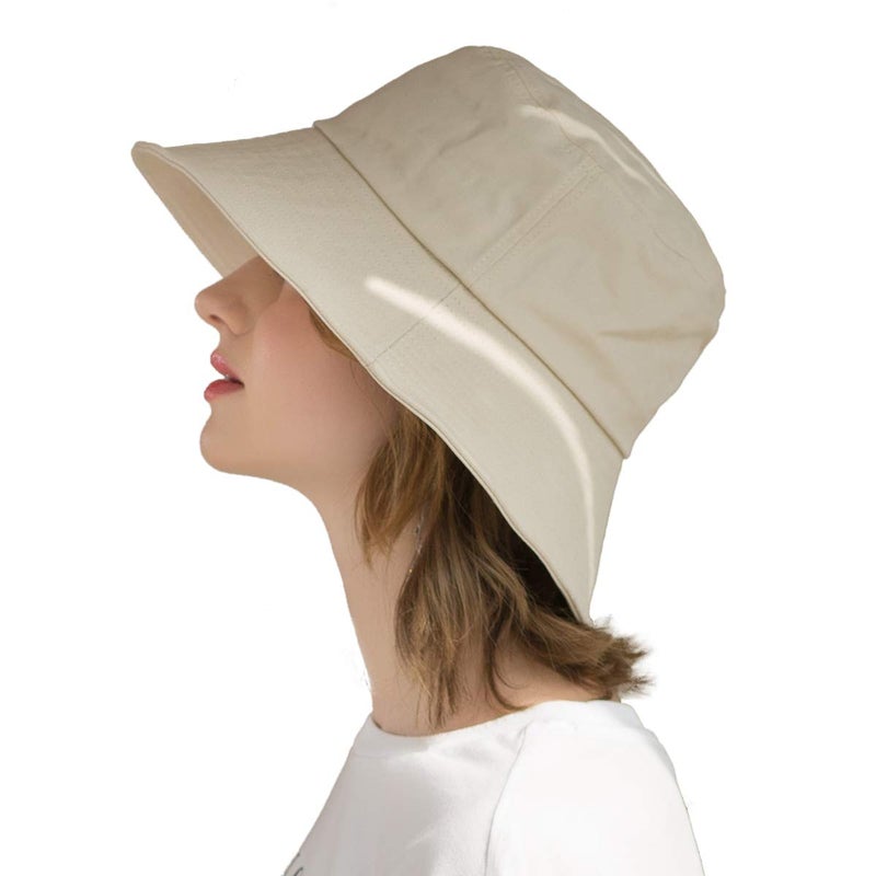 SOMALER Womens Cotton Wide Brim Sun Hats UPF64+ UV Packable Beach Hat Summer Bucket Cap for Travel - Image 1